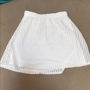 No Boundaries White Textured Mini Skirt